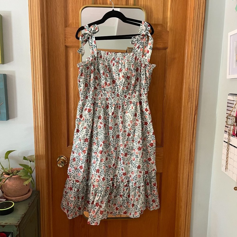 Draper James Strawberry Print Smocked Dress in 1x